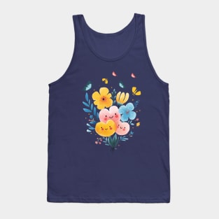 Enjoy The Butterflies With Beautiful Cute Flowers Tank Top